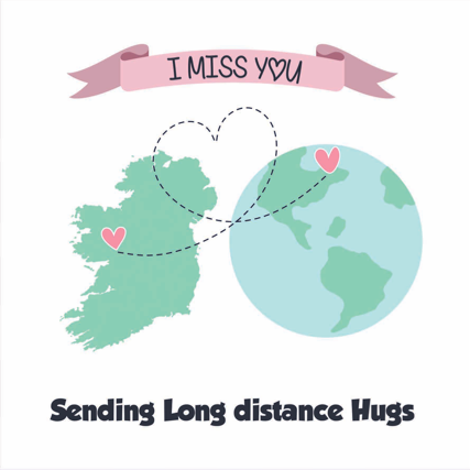 I Miss You "Sending Long Distance Hugs" Card